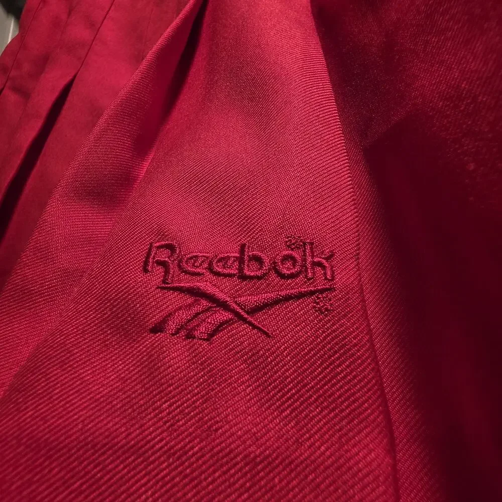 Reebok Women's Red Pleated Skirt Twill Polyester Button Closure Size 12